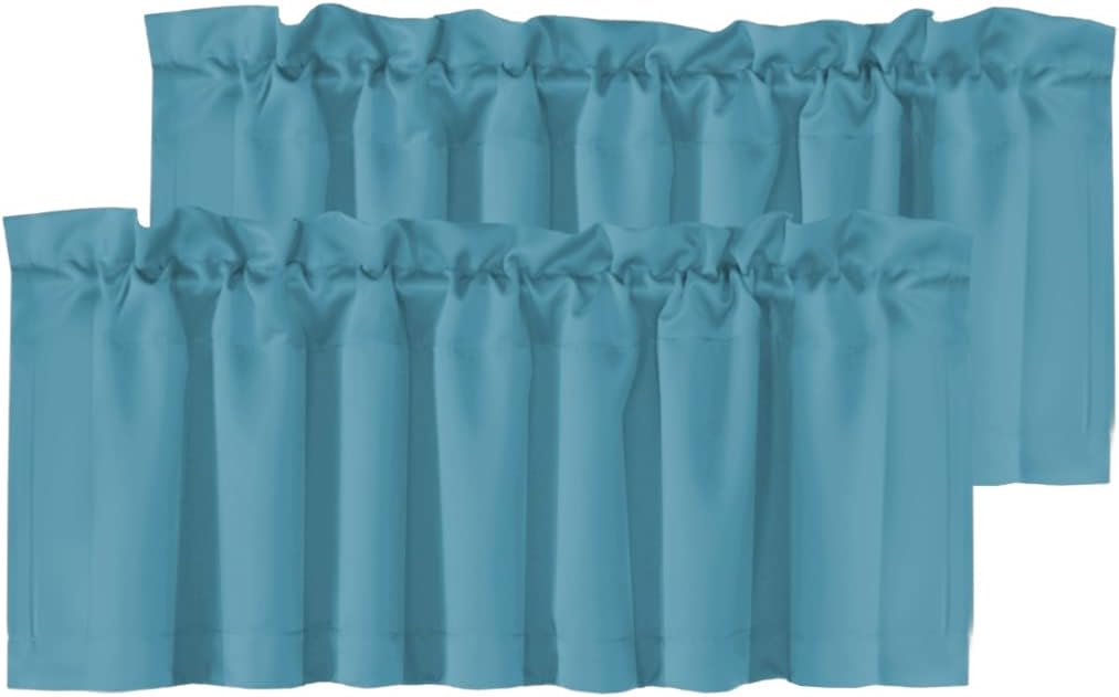 H.VERSAILTEX White Curtain Valances for Windows，Room Darking Kitchen Valances for Living Room/Bedroom/Bathroom Short Window Privacy Decorative Rod Pocket,52" W x 18" L,4 Panels