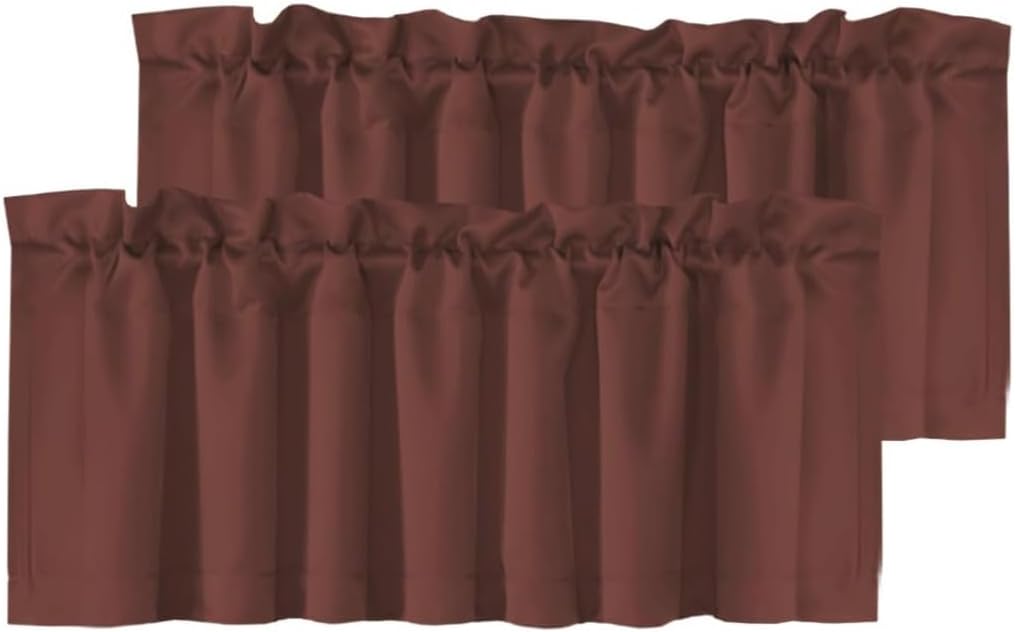 H.VERSAILTEX White Curtain Valances for Windows，Room Darking Kitchen Valances for Living Room/Bedroom/Bathroom Short Window Privacy Decorative Rod Pocket,52" W x 18" L,4 Panels