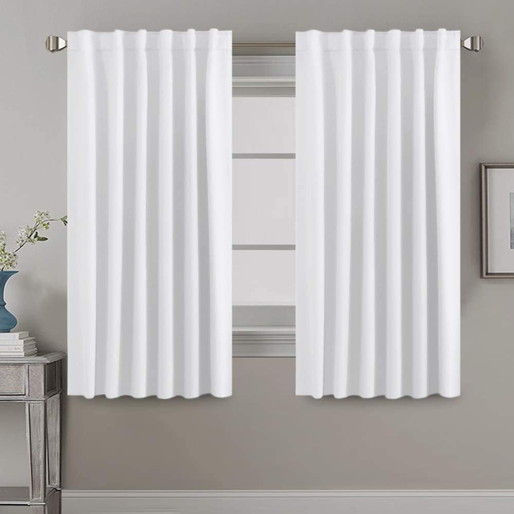 2 pcs H.VERSAILTEX Blackout Curtains Thermal Insulated Window Treatment Panels Room Darkening Blackout Drapes for Living Room Back Tab/Rod Pocket Bedroom Draperies