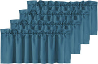 H.VERSAILTEX White Curtain Valances for Windows，Room Darking Kitchen Valances for Living Room/Bedroom/Bathroom Short Window Privacy Decorative Rod Pocket,52" W x 18" L,4 Panels