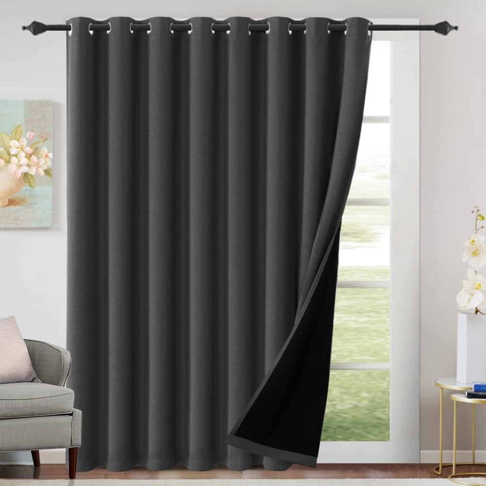 H.VERSAILTEX 100% Black Out Curtains for Bedroom inch Long Blackout Curtains for Living Room, Short Curtains for Windows, Energy Efficiency Curtain Drape Grommet 1 Panel