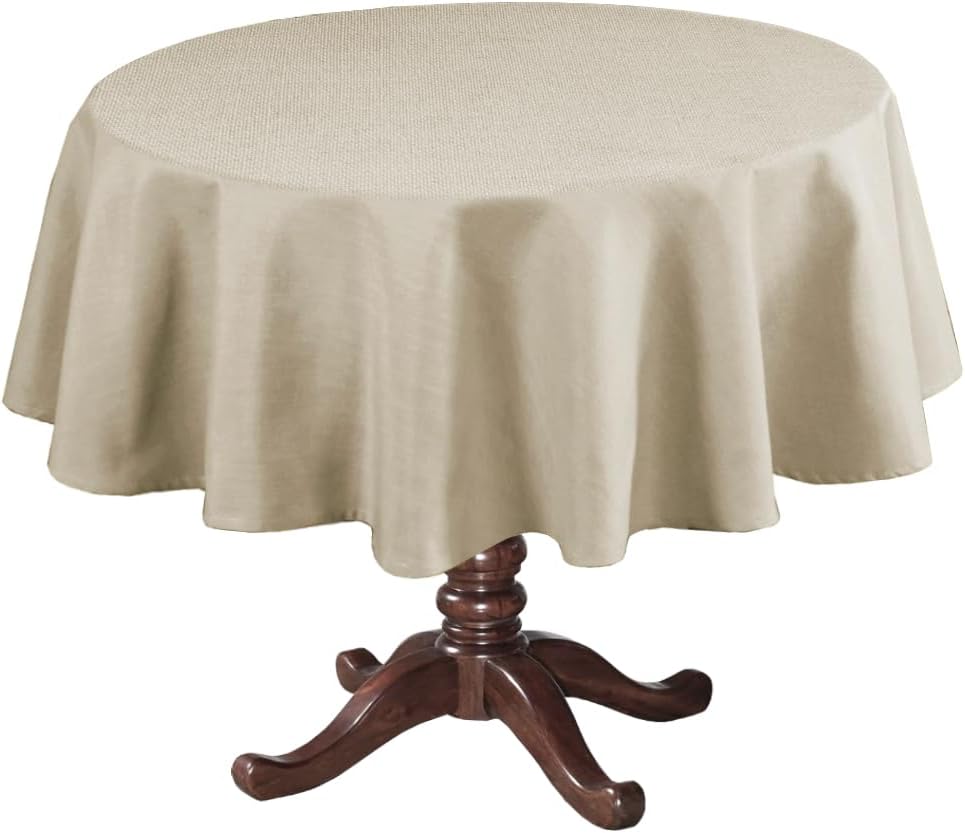 Linen Textured Table Cloths Premium Solid Tablecloth Spill-Proof Waterproof Table Cover