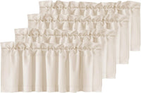 H.VERSAILTEX White Curtain Valances for Windows，Room Darking Kitchen Valances for Living Room/Bedroom/Bathroom Short Window Privacy Decorative Rod Pocket,52" W x 18" L,4 Panels