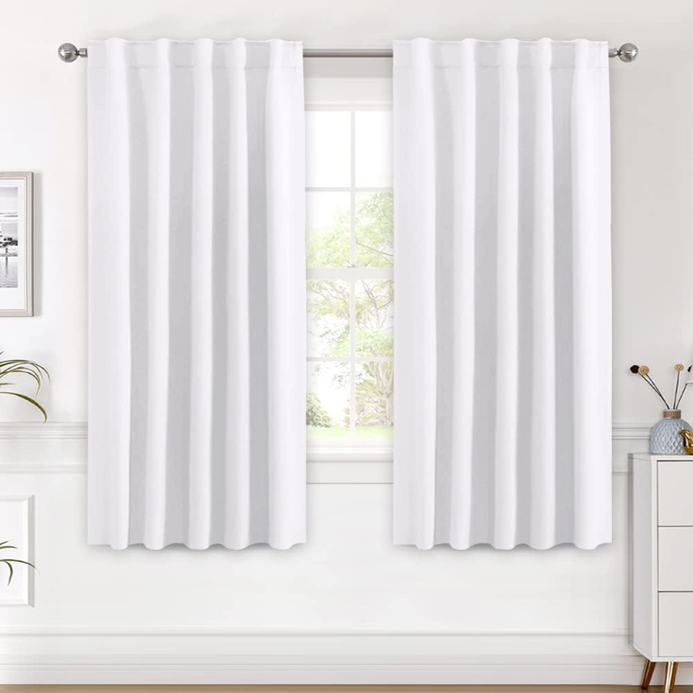 2 pcs H.VERSAILTEX Blackout Curtains Thermal Insulated Window Treatment Panels Room Darkening Blackout Drapes for Living Room Back Tab/Rod Pocket Bedroom Draperies