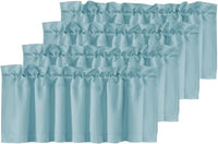 H.VERSAILTEX White Curtain Valances for Windows，Room Darking Kitchen Valances for Living Room/Bedroom/Bathroom Short Window Privacy Decorative Rod Pocket,52" W x 18" L,4 Panels