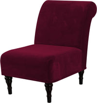 H.VERSAILTEX Velvet Armless Accent Chair Cover Thick High Stretch Slipcover