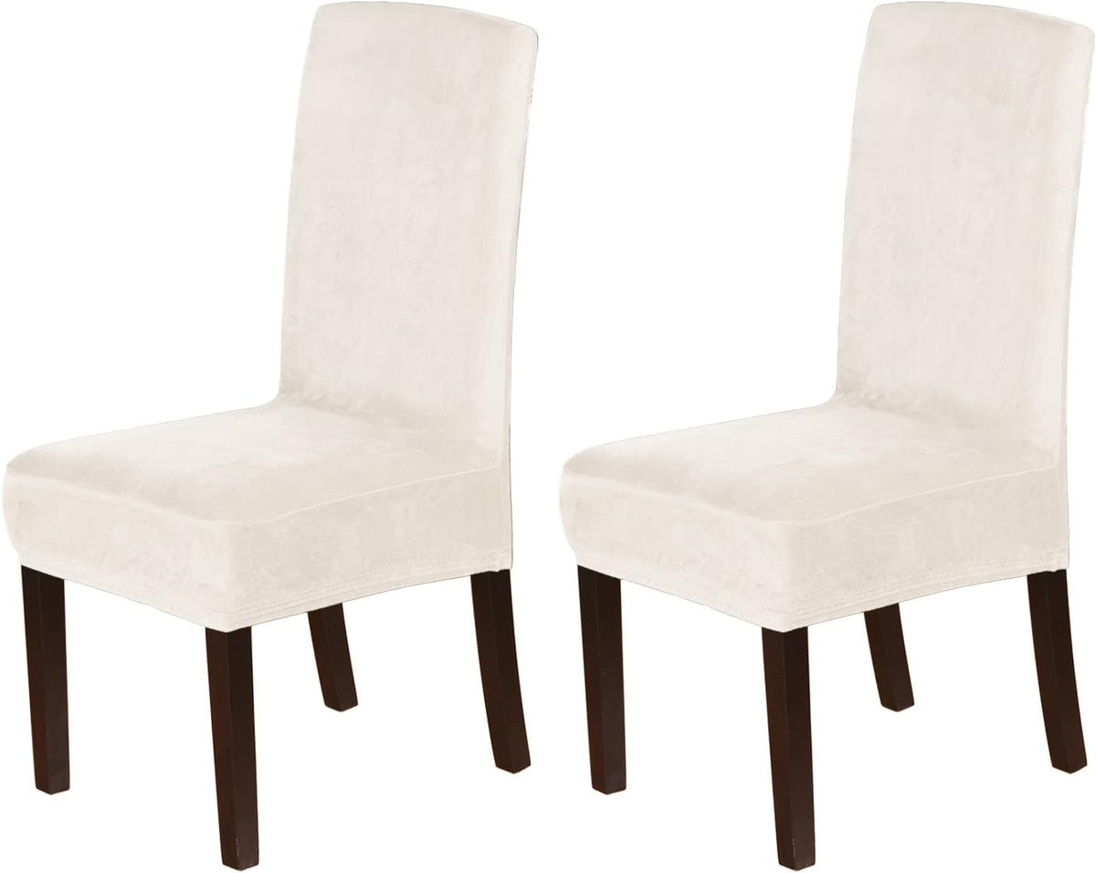 H.VERSAILTEX Velvet Dining Chair Covers Stretch Parson Chair Slipcovers, Set of 2