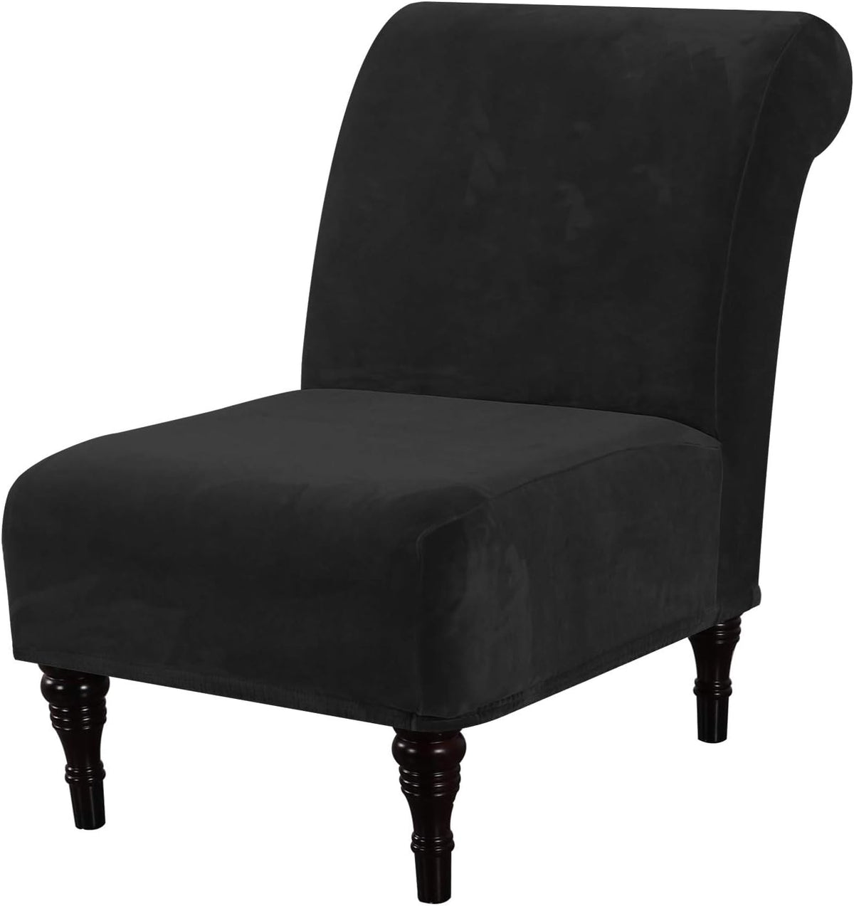 H.VERSAILTEX Velvet Armless Accent Chair Cover Thick High Stretch Slipcover