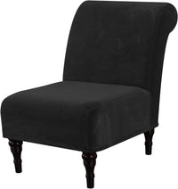H.VERSAILTEX Velvet Armless Accent Chair Cover Thick High Stretch Slipcover