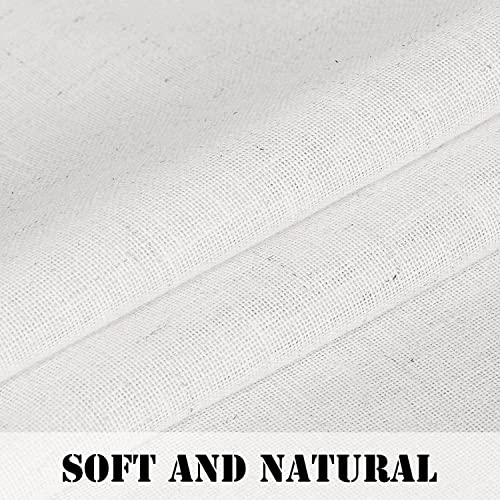 Linen Curtains Elegant Natural Linen Blended Curtains Energy Efficient Light Filtering / Rod Pocket Window Treatments Panels / Drapes for Livingroom (Set of 2, Ivory, 52 inch W X 96 inch L)