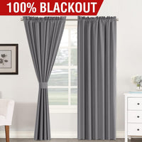 H.VERSAILTEX 100% Blackout Curtains Full Light Blocking Curtain Draperies with Soft White Coating for Bedroom Living Room Thermal Insulated Window Treatment Set of 2 Panels