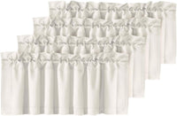 H.VERSAILTEX White Curtain Valances for Windows，Room Darking Kitchen Valances for Living Room/Bedroom/Bathroom Short Window Privacy Decorative Rod Pocket,52" W x 18" L,4 Panels