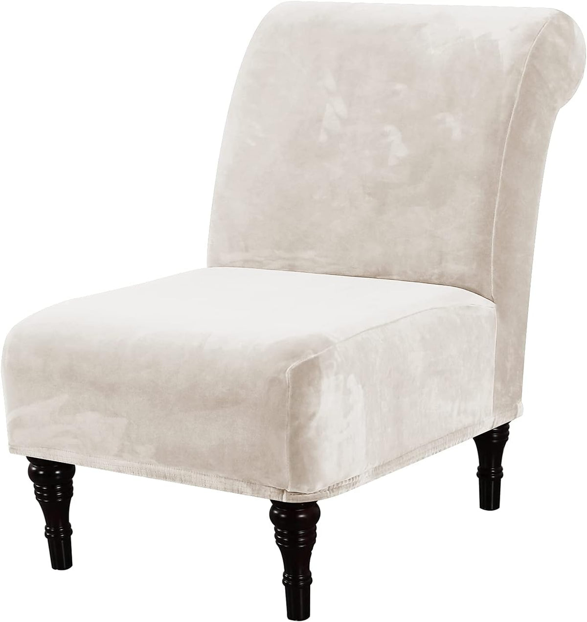 H.VERSAILTEX Velvet Armless Accent Chair Cover Thick High Stretch Slipcover