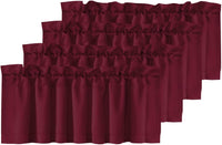 H.VERSAILTEX White Curtain Valances for Windows，Room Darking Kitchen Valances for Living Room/Bedroom/Bathroom Short Window Privacy Decorative Rod Pocket,52" W x 18" L,4 Panels