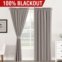 H.VERSAILTEX 100% Blackout Curtains Full Light Blocking Curtain Draperies with Soft White Coating for Bedroom Living Room Thermal Insulated Window Treatment Set of 2 Panels