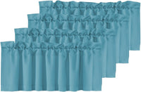 H.VERSAILTEX White Curtain Valances for Windows，Room Darking Kitchen Valances for Living Room/Bedroom/Bathroom Short Window Privacy Decorative Rod Pocket,52" W x 18" L,4 Panels