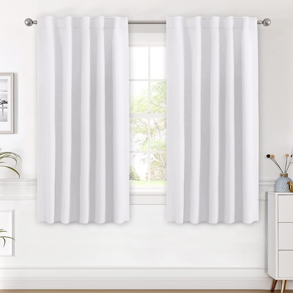 2 pcs H.VERSAILTEX Blackout Curtains Thermal Insulated Window Treatment Panels Room Darkening Blackout Drapes for Living Room Back Tab/Rod Pocket Bedroom Draperies