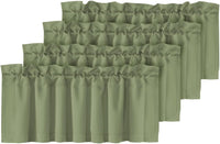 H.VERSAILTEX White Curtain Valances for Windows，Room Darking Kitchen Valances for Living Room/Bedroom/Bathroom Short Window Privacy Decorative Rod Pocket,52" W x 18" L,4 Panels