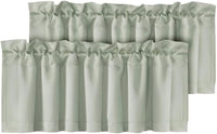 H.VERSAILTEX White Curtain Valances for Windows，Room Darking Kitchen Valances for Living Room/Bedroom/Bathroom Short Window Privacy Decorative Rod Pocket,52" W x 18" L,4 Panels