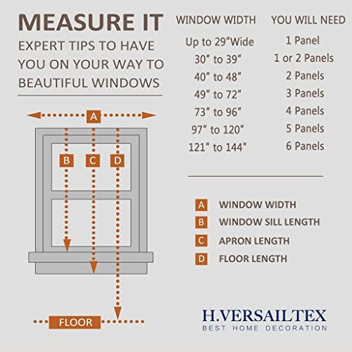 H.VERSAILTEX White Curtains for Bedroom, Back Tab/Rod Pocket Thermal Insulated Room Darkening Window White Drapes for Bedroom/Living Room - 52x63 Inches - 2 Panels, Greyish White