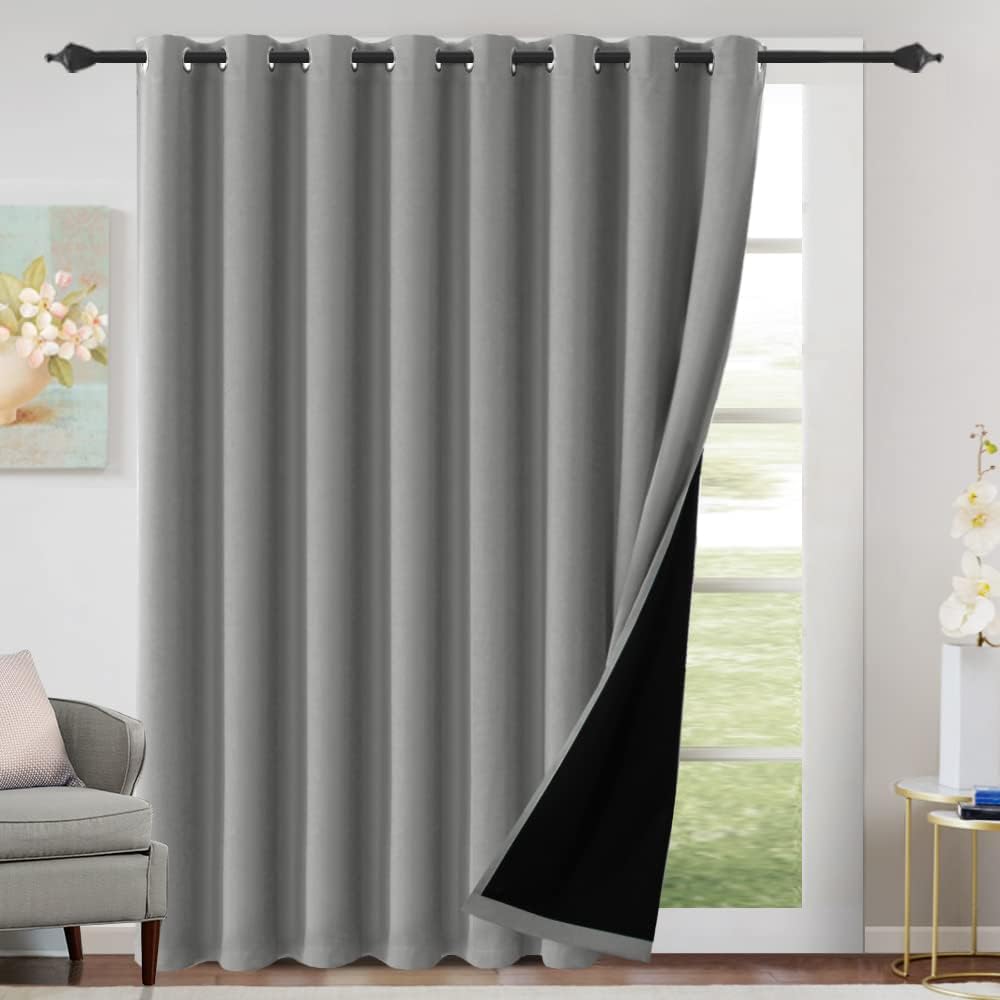 H.VERSAILTEX 100% Black Out Curtains for Bedroom inch Long Blackout Curtains for Living Room, Short Curtains for Windows, Energy Efficiency Curtain Drape Grommet 1 Panel