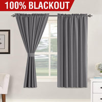 H.VERSAILTEX 100% Blackout Curtains Full Light Blocking Curtain Draperies with Soft White Coating for Bedroom Living Room Thermal Insulated Window Treatment Set of 2 Panels