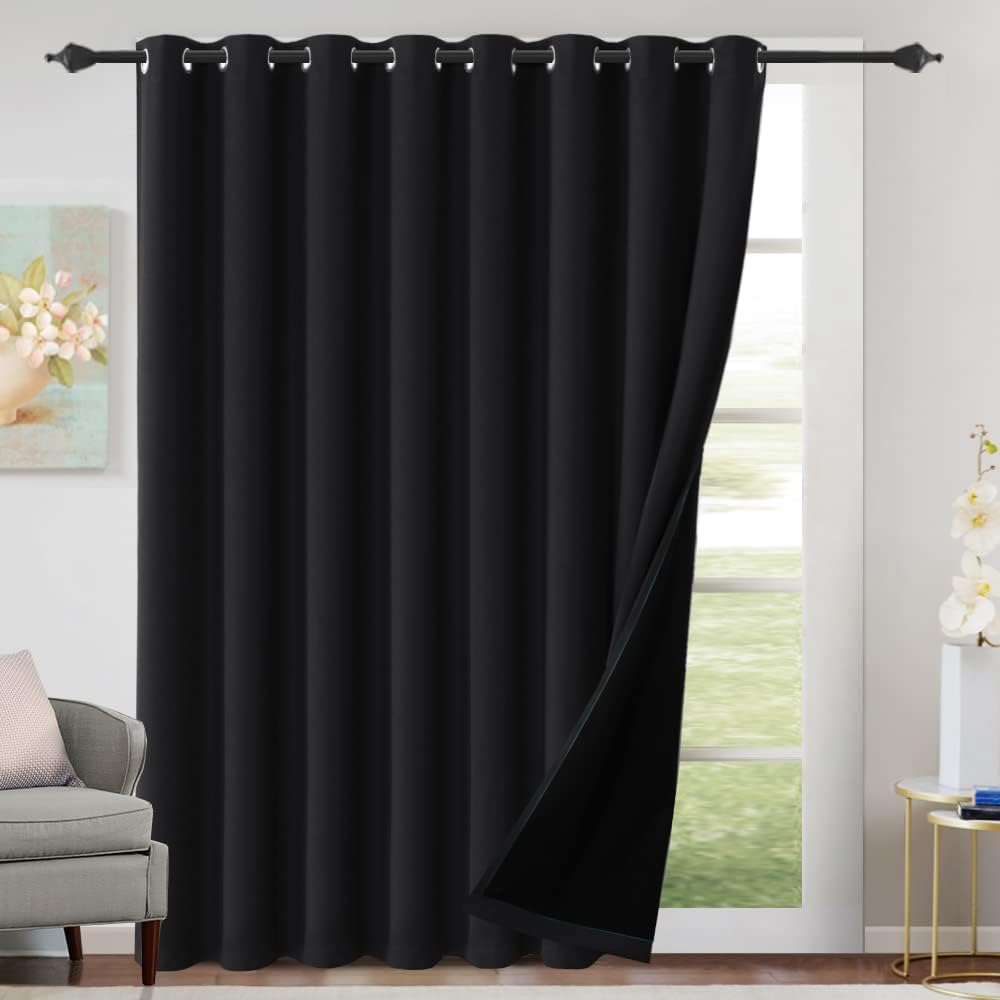 H.VERSAILTEX 100% Black Out Curtains for Bedroom inch Long Blackout Curtains for Living Room, Short Curtains for Windows, Energy Efficiency Curtain Drape Grommet 1 Panel