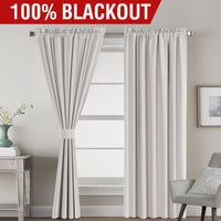 H.VERSAILTEX 100% Blackout Curtains Full Light Blocking Curtain Draperies with Soft White Coating for Bedroom Living Room Thermal Insulated Window Treatment Set of 2 Panels