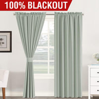 H.VERSAILTEX 100% Blackout Curtains Full Light Blocking Curtain Draperies with Soft White Coating for Bedroom Living Room Thermal Insulated Window Treatment Set of 2 Panels