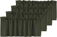 H.VERSAILTEX White Curtain Valances for Windows，Room Darking Kitchen Valances for Living Room/Bedroom/Bathroom Short Window Privacy Decorative Rod Pocket,52" W x 18" L,4 Panels