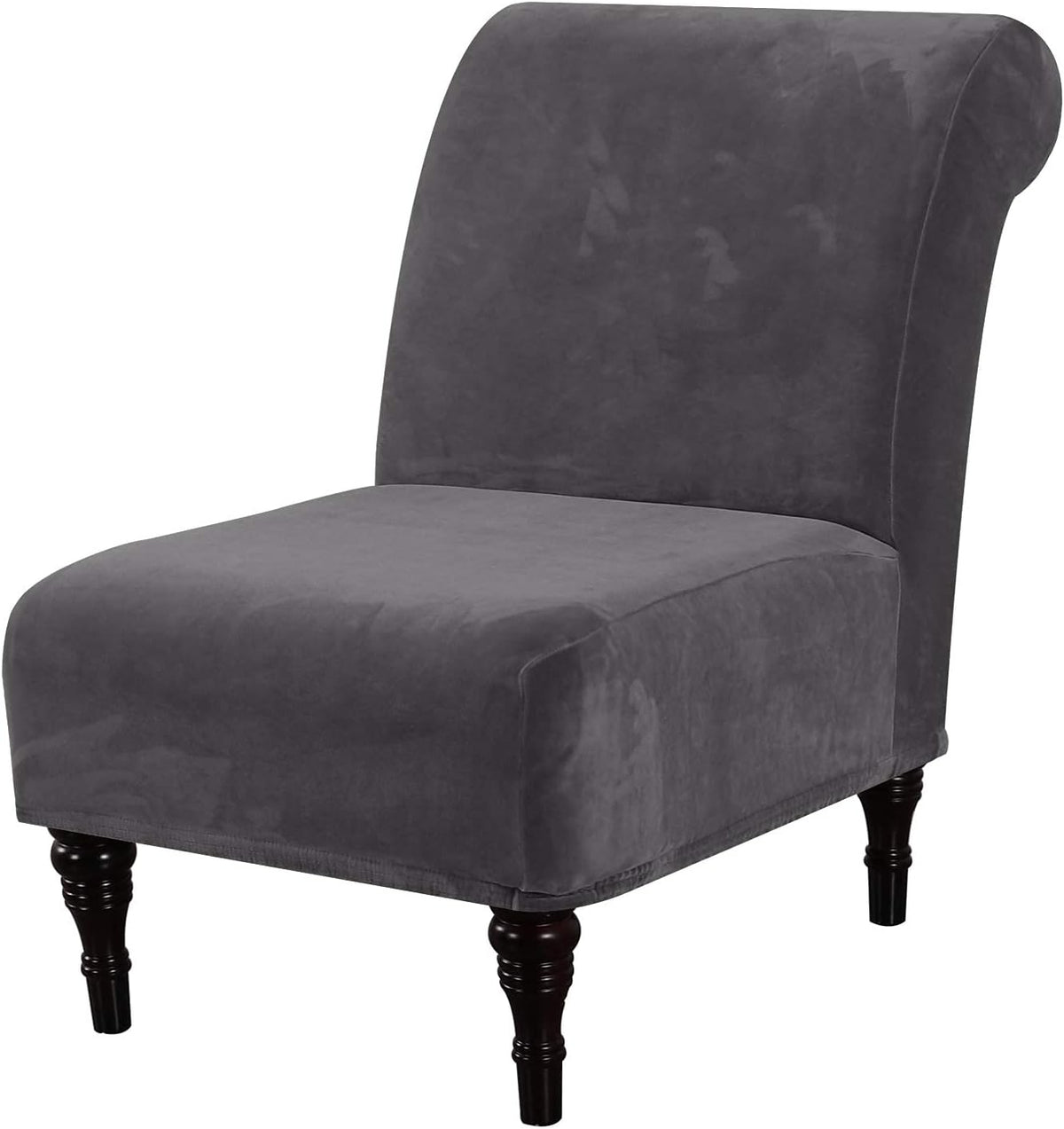 H.VERSAILTEX Velvet Armless Accent Chair Cover Thick High Stretch Slipcover