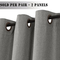 H.VERSAILTEX Linen Blackout Curtains 96 Inches Long for Bedroom/Living Room Thermal Insulated Grommet Curtain Drapes Primitive Textured Linen Burlap Effect Window Draperies 2 Panels - Light Taupe