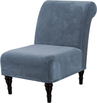 H.VERSAILTEX Velvet Armless Accent Chair Cover Thick High Stretch Slipcover