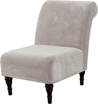 H.VERSAILTEX Velvet Armless Accent Chair Cover Thick High Stretch Slipcover
