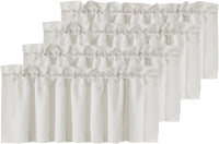 H.VERSAILTEX White Curtain Valances for Windows，Room Darking Kitchen Valances for Living Room/Bedroom/Bathroom Short Window Privacy Decorative Rod Pocket,52" W x 18" L,4 Panels