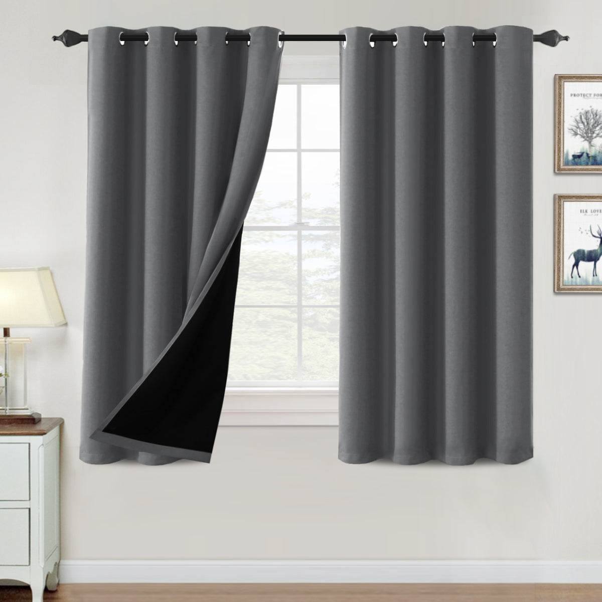 ✨special discount✨100% Blackout Thermal Insulated Blackout Curtains for Bedroom