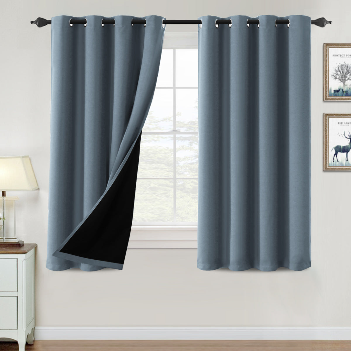 ✨special discount✨100% Blackout Thermal Insulated Blackout Curtains for Bedroom
