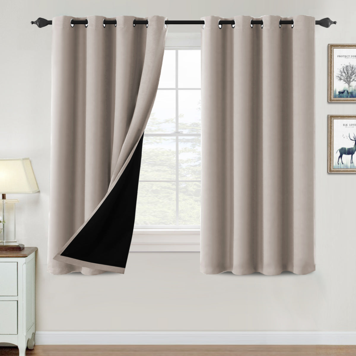 ✨special discount✨100% Blackout Thermal Insulated Blackout Curtains for Bedroom