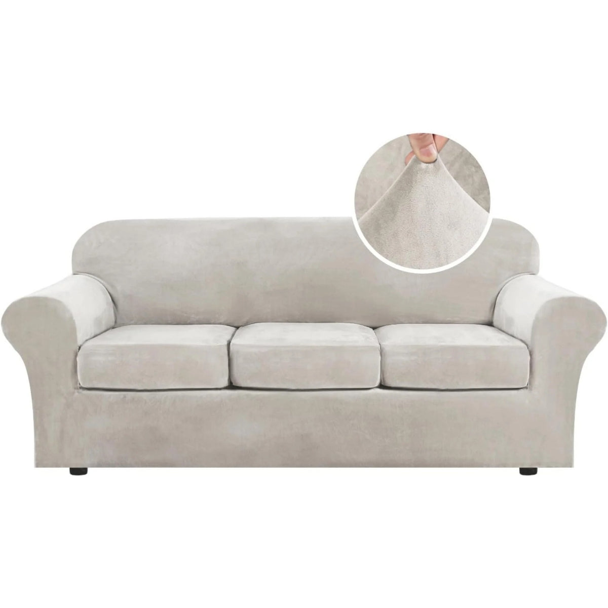 Modern Velvet Plush High Stretch Sofa Slipcover
