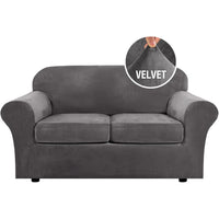Modern Velvet Plush High Stretch Sofa Slipcover