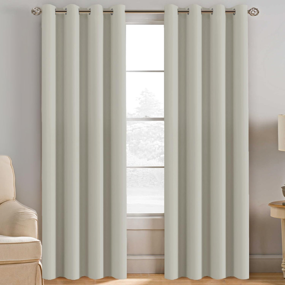 2pcs H.VERSAILTEX Light Blocking Curtain for Living Room Thermal Insulated Window Treatment Panel/Drape for Dining Room, Elegant Soft Curtain for Bedroom Grommet Top One Panel