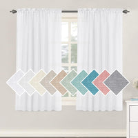 h.versailtx Linen Blend Semi Sheer Curtain Panels Natural Light Filtering Rod Pocket product image