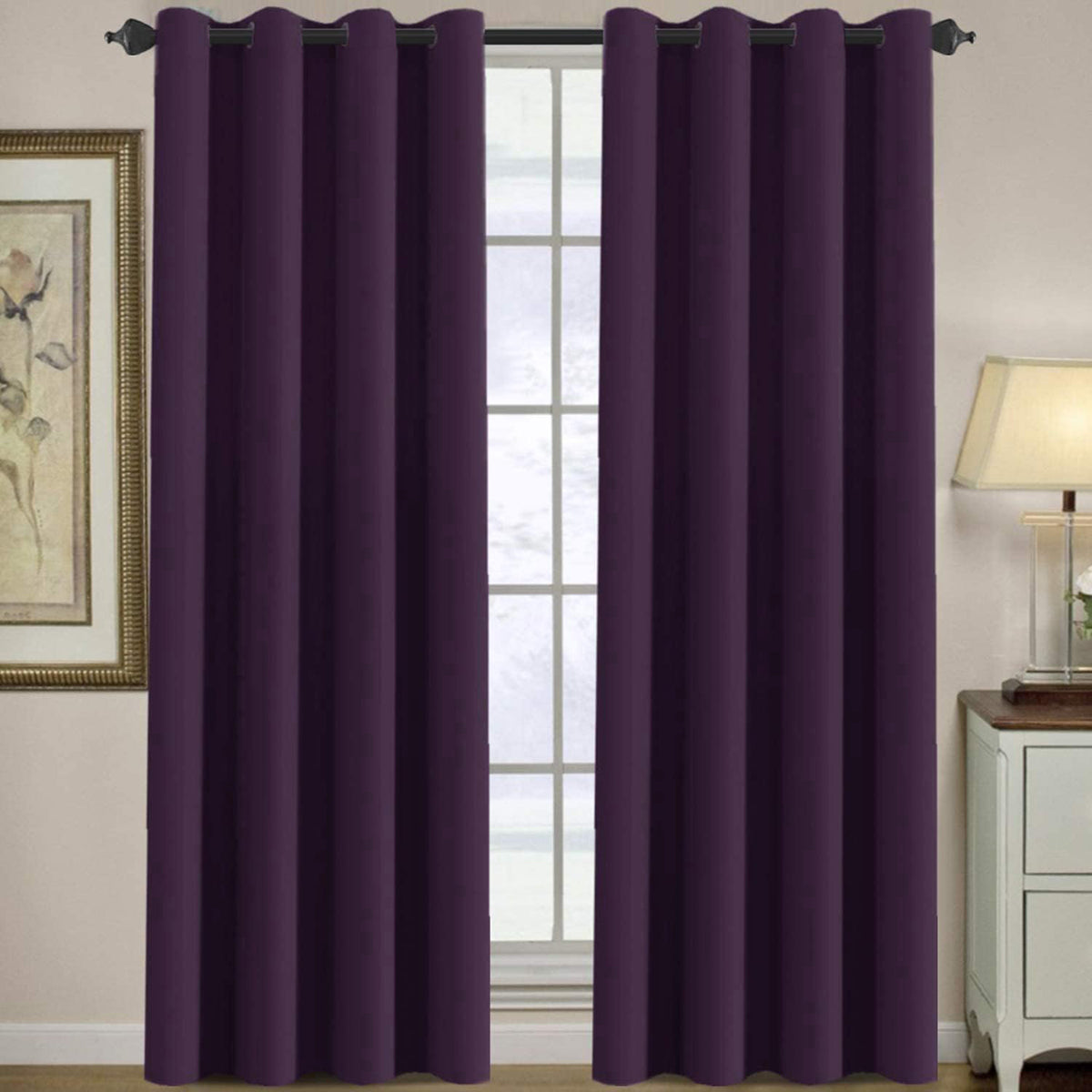 H.VERSAILTEX Room Darkening Curtains for Living Room Blackout Thermal Insulated Energy Efficient Winow Treatment Extra Long Curtains/Drapes, Grommet Top, One Panel