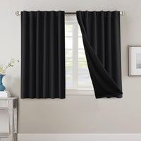 H.VERSAILTEX 100% Blackout Curtains for Bedroom with Black Liner Full Room Darkening Curtains 84 Inch Long Thermal Insulated Back Tab/Rod Pocket Window Drapes for Living Room, 2 Panels, Natural Sand