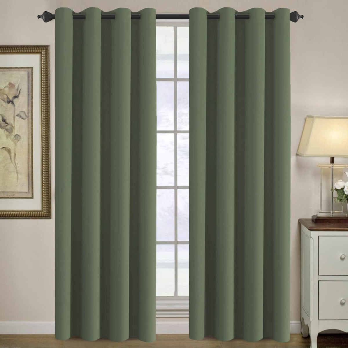 2pcs H.VERSAILTEX Light Blocking Curtain for Living Room Thermal Insulated Window Treatment Panel/Drape for Dining Room, Elegant Soft Curtain for Bedroom Grommet Top One Panel