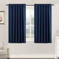 2pcs H.VERSAILTEX Blackout Curtains Thermal Insulated Window Treatment Panels Room Darkening Blackout Drapes for Living Room Back Tab/Rod Pocket Bedroom Draperies