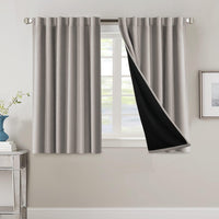 H.VERSAILTEX 100% Blackout Curtains for Bedroom with Black Liner Full Room Darkening Curtains 84 Inch Long Thermal Insulated Back Tab/Rod Pocket Window Drapes for Living Room, 2 Panels, Natural Sand