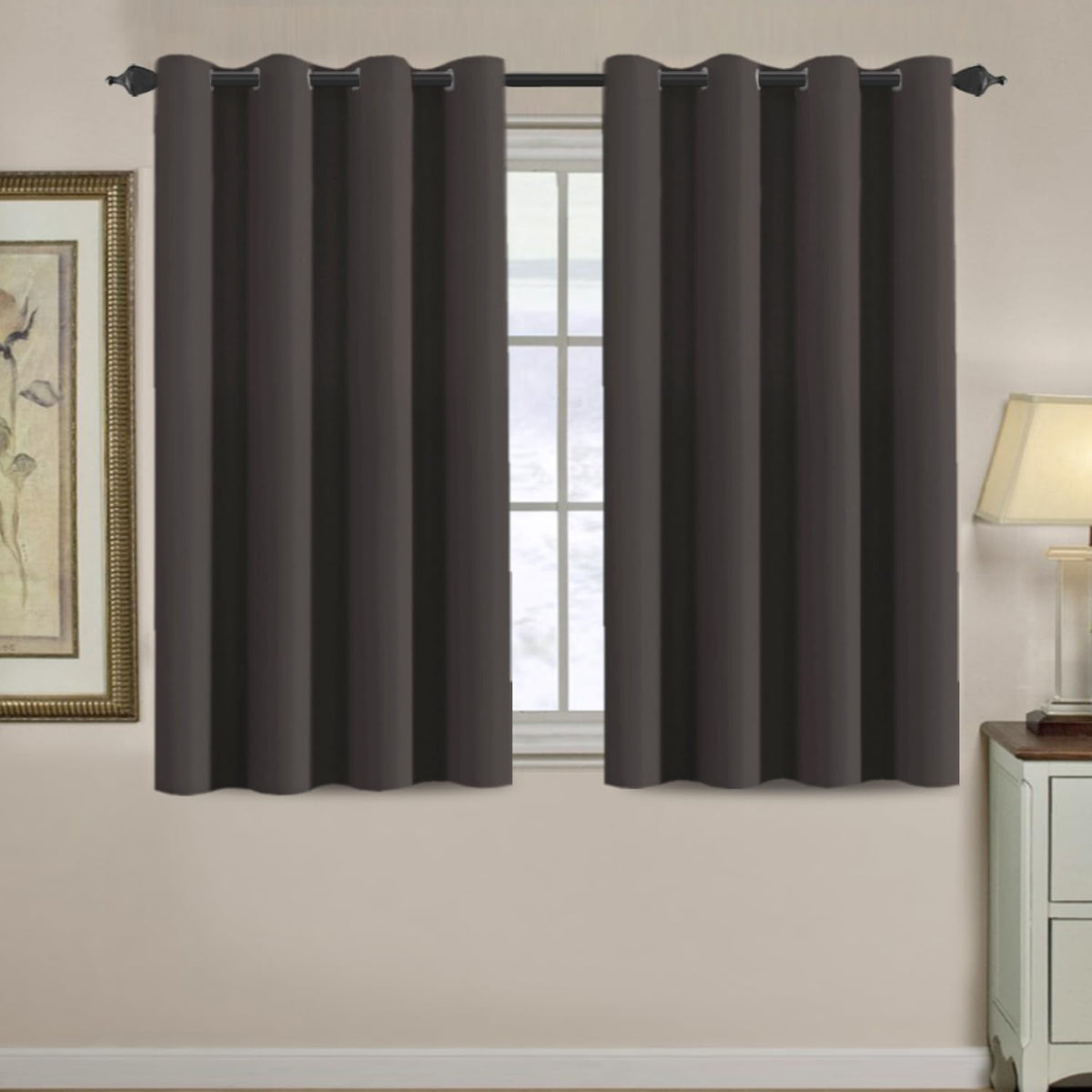 2pcs H.VERSAILTEX Blackout Curtains for Bedroom 84 Inches Length Thermal Insulated Window Curtains for Living Room, Christmas Deals Curtain Panels, Antique Grommet