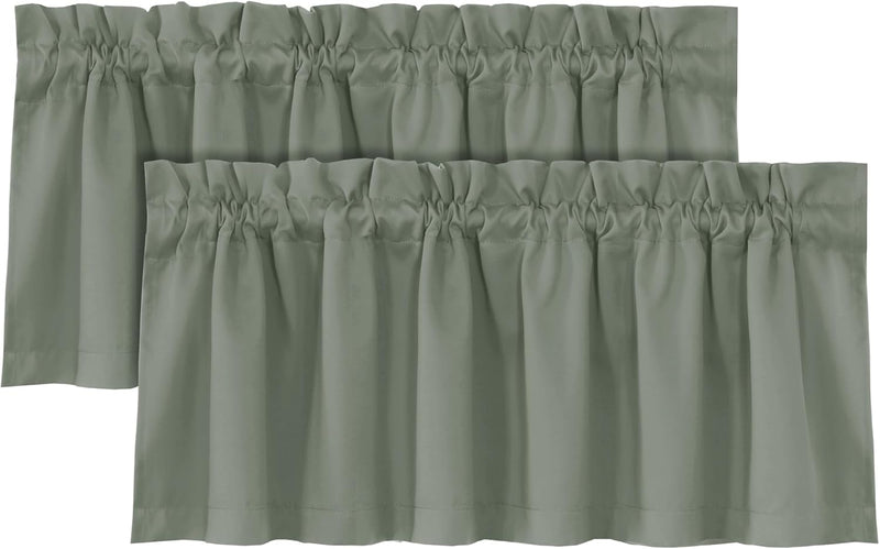 100% Blackout Valances for Windows Kitchen Window Rod Pocket Privacy Decorative Curtains 2 Pack product feature or detail image