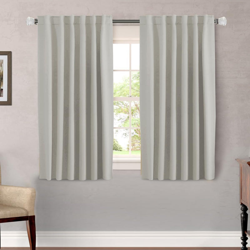 Blackout Thermal Insulated Back Tab/Rod Pocket Solid Color Curtains product feature or detail image